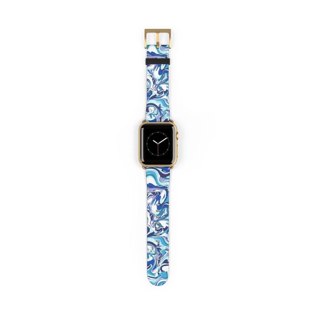 Acrylic Pour Blue Watch Band-Accessories-TaraHuntDesigns