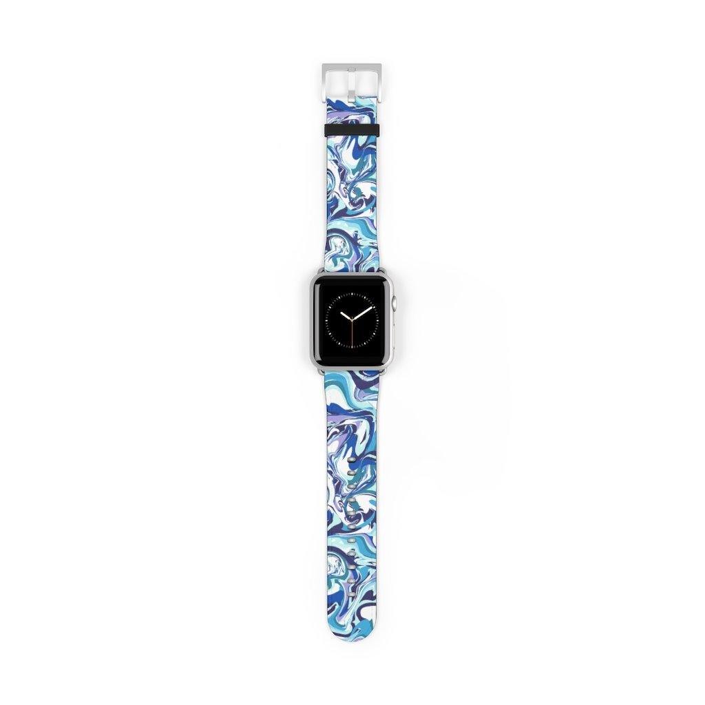 Acrylic Pour Blue Watch Band-Accessories-TaraHuntDesigns