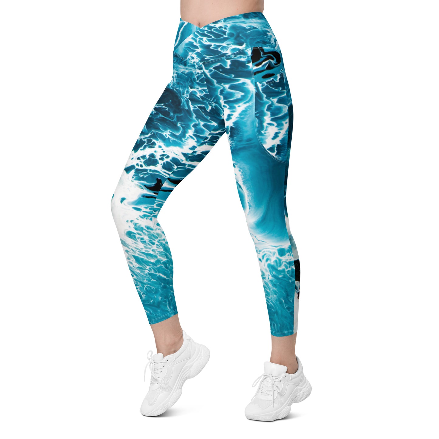 Crossover leggings with side-pockets-Cascade