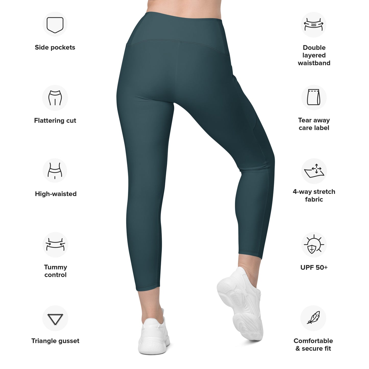 Side Pocket Leggings-Deep Teal