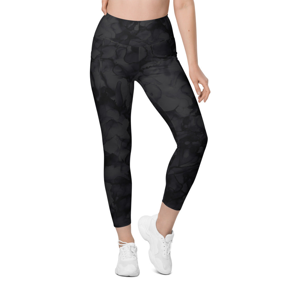 Side Pocket Leggings-Black Ink