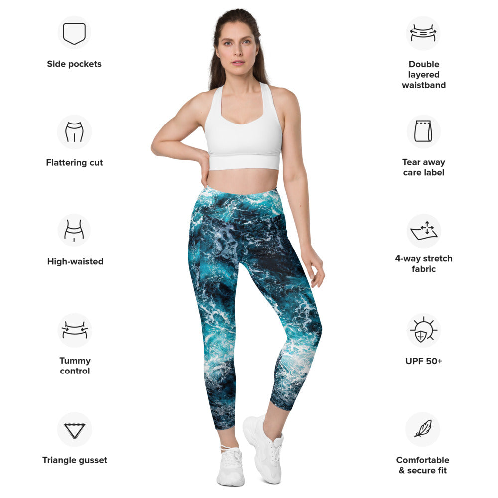 Side Pocket Leggings-Riptide