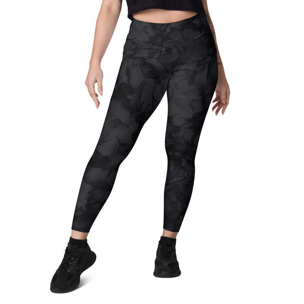 Side Pocket Leggings-Black Ink