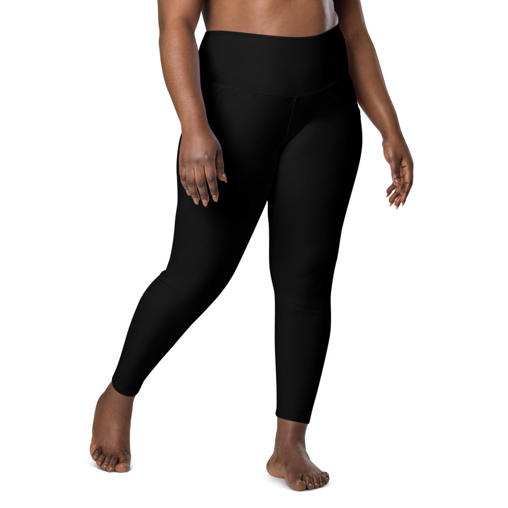 Side pocket Leggings-Solid Black