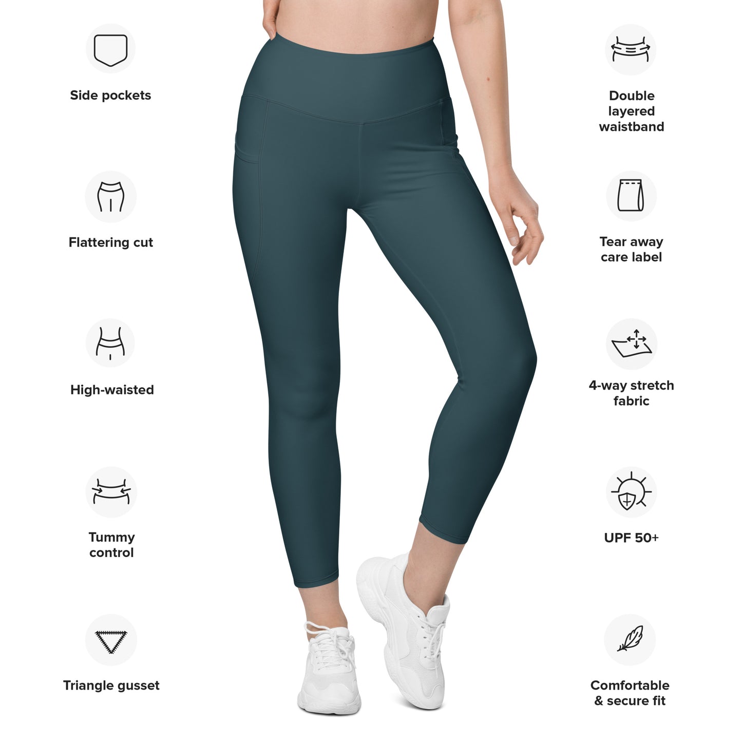 Side Pocket Leggings-Deep Teal