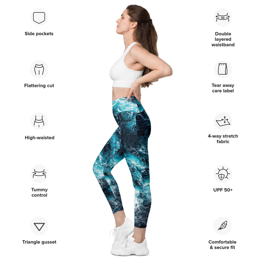 Side Pocket Leggings-Riptide