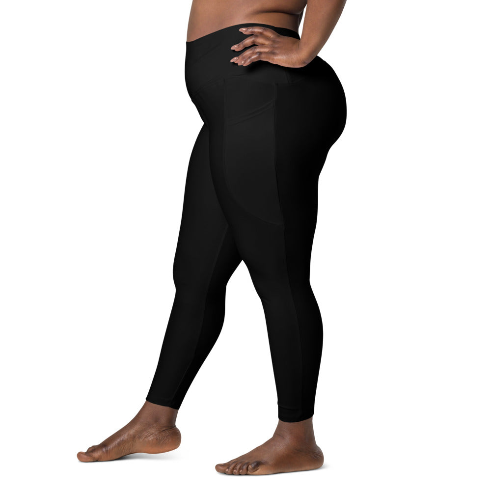 Side pocket Leggings-Solid Black