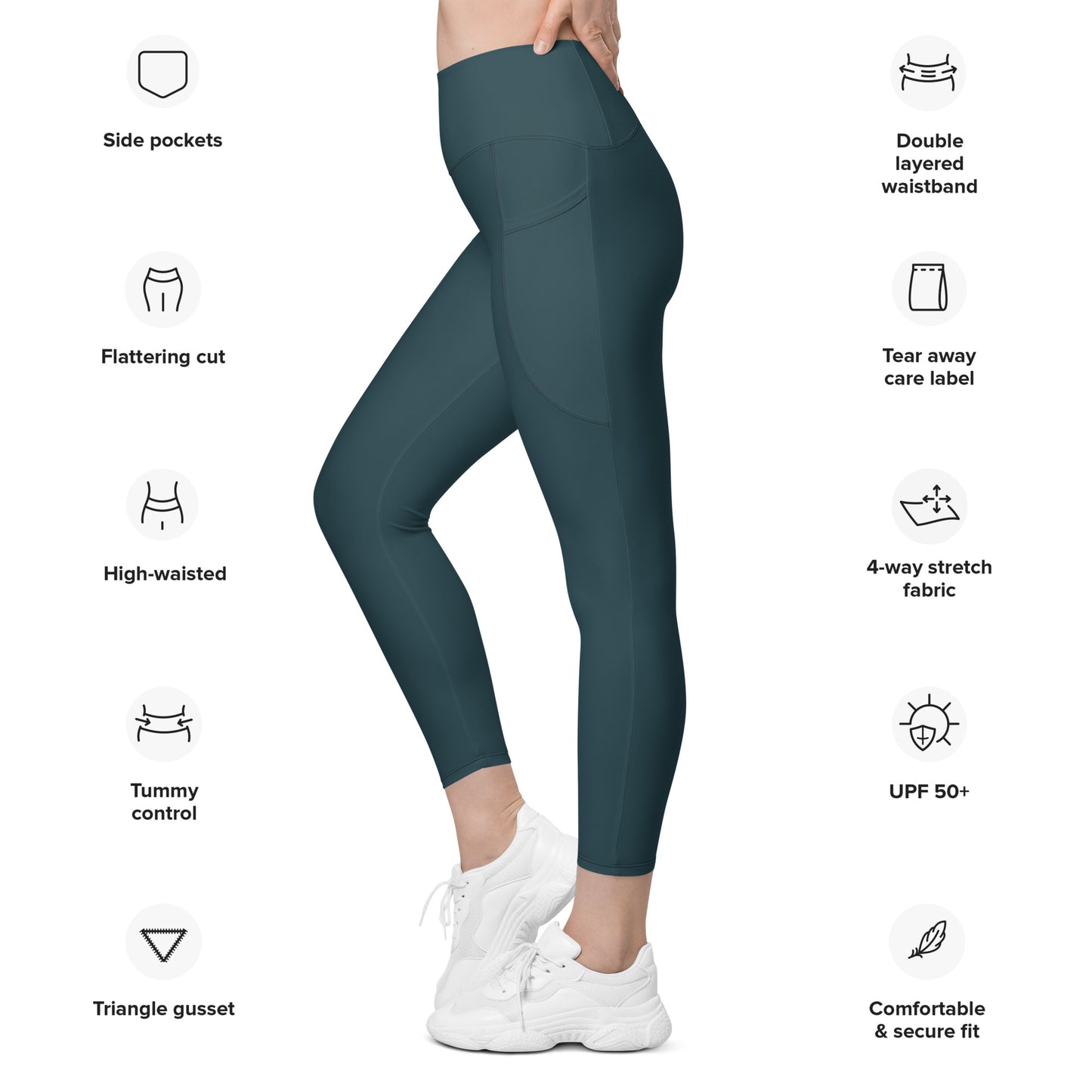 Side Pocket Leggings-Deep Teal