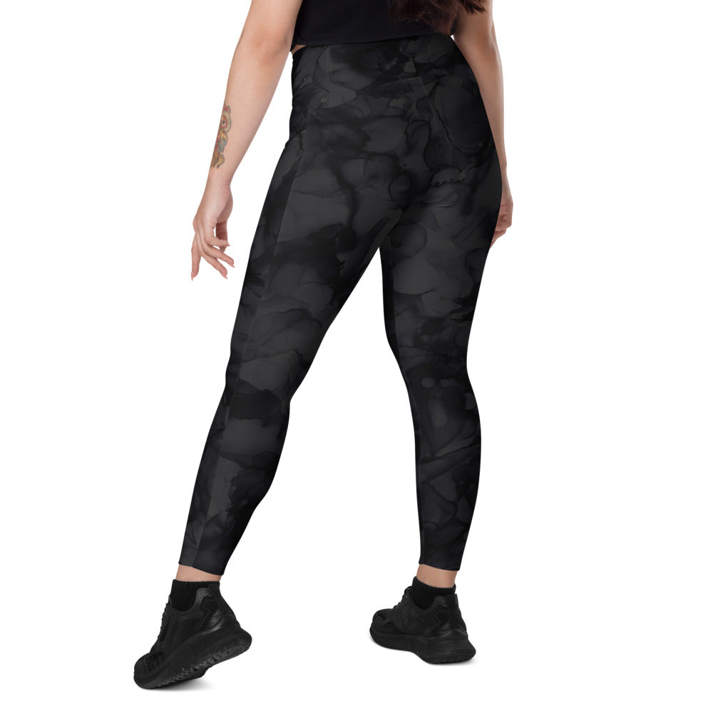 Side Pocket Leggings-Black Ink