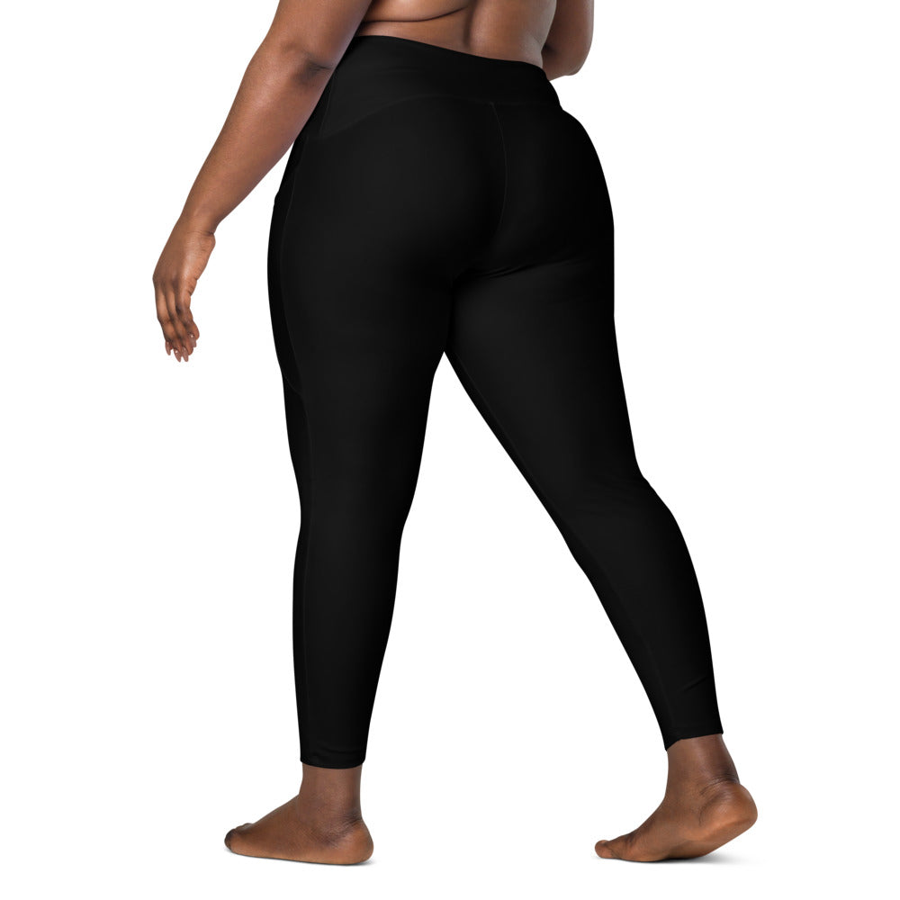 Side pocket Leggings-Solid Black
