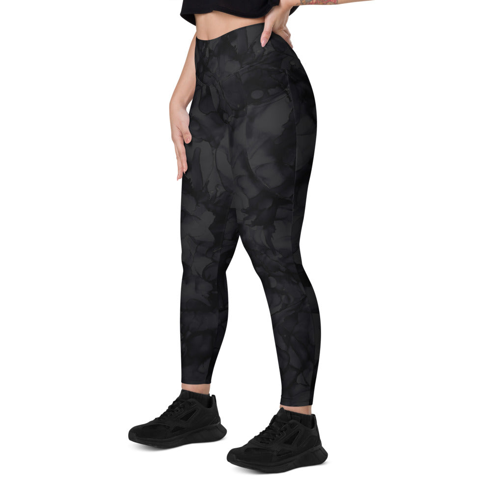 Side Pocket Leggings-Black Ink