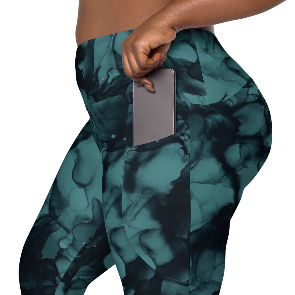 Side Pocket Leggings -Teal Ink