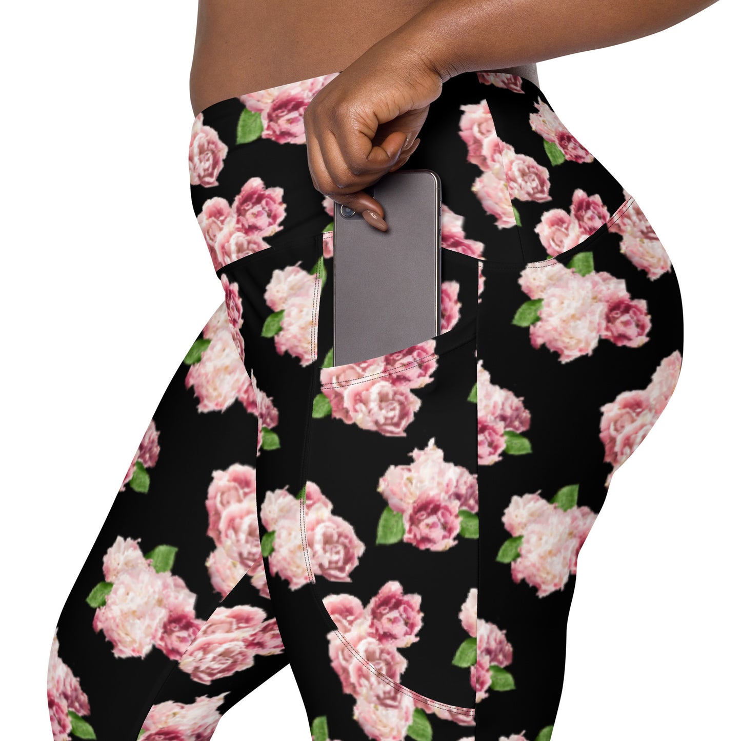 Side-pocket Leggings-Spring Rose