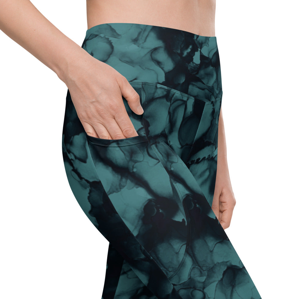 Side Pocket Leggings -Teal Ink