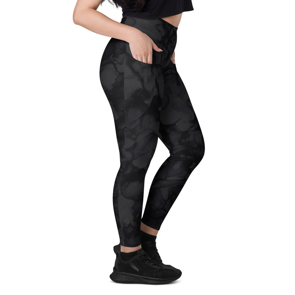 Side Pocket Leggings-Black Ink