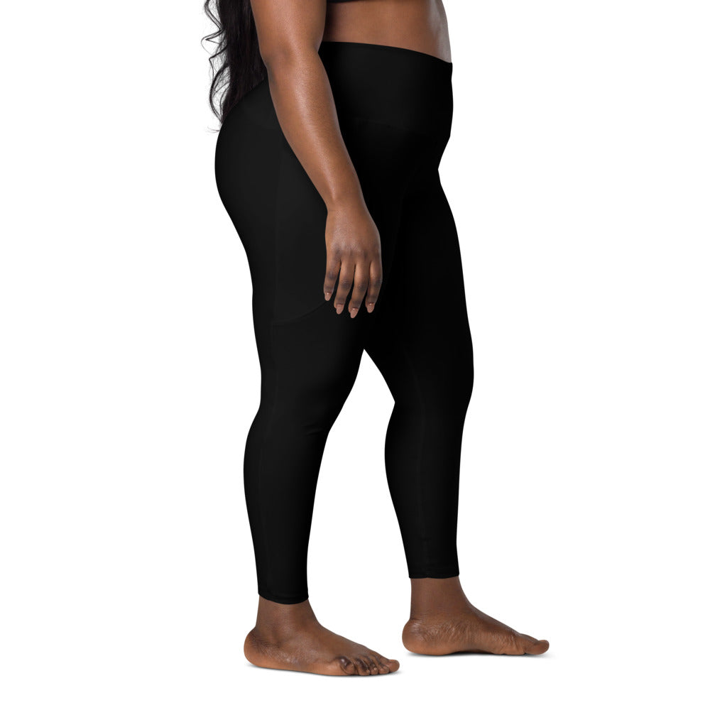 Side pocket Leggings-Solid Black