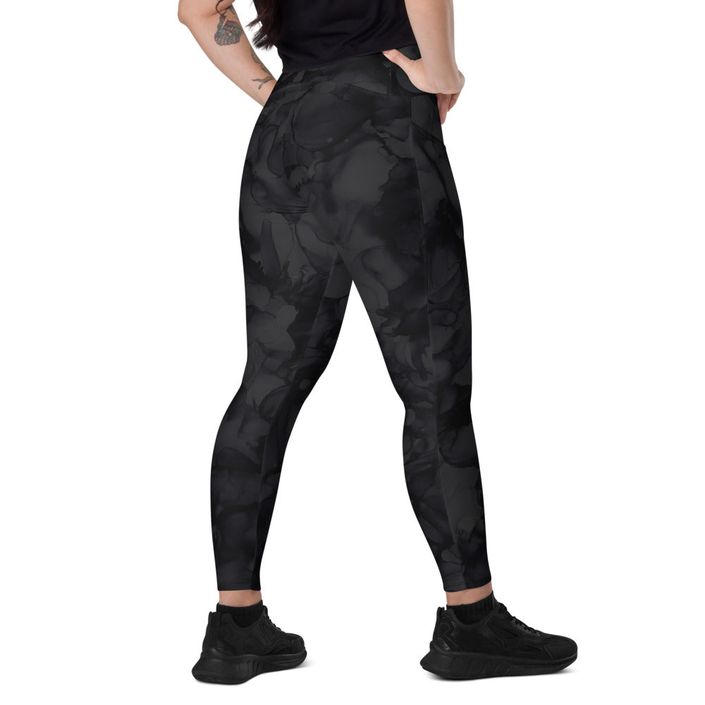 Side Pocket Leggings-Black Ink