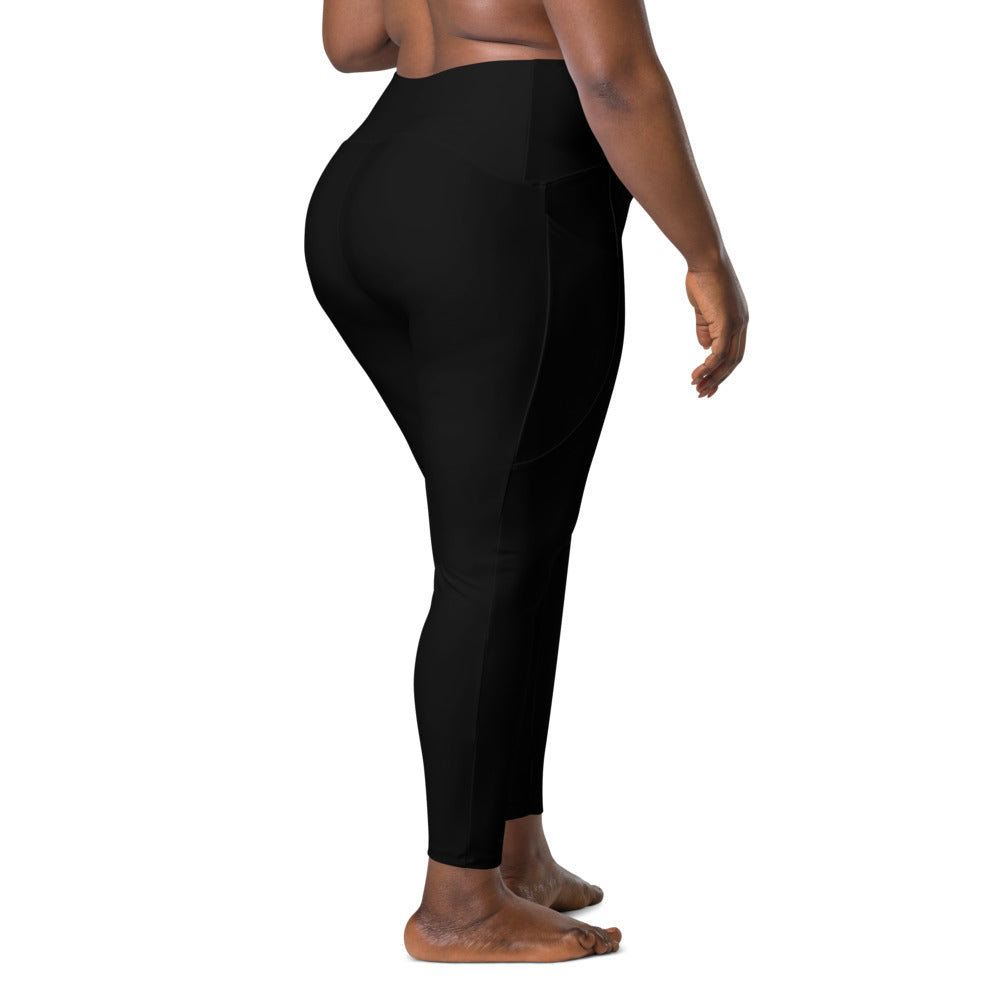 Side pocket Leggings-Solid Black