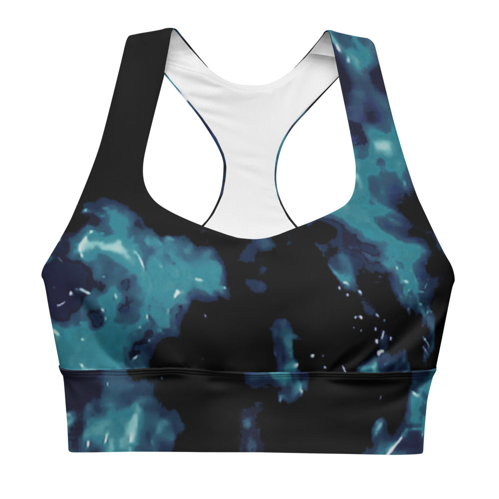Ladies Athletic Sports bra-Tie-dye teal