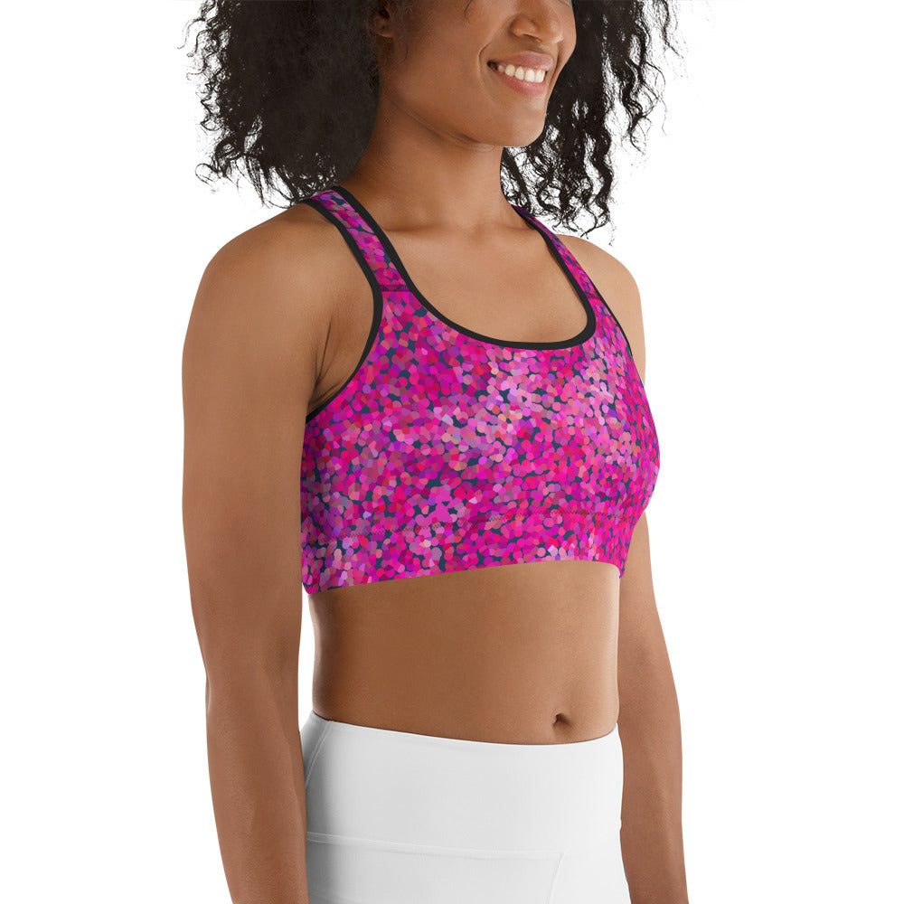 Ladies Racerback Sports bra-Pink Wisteria-TaraHuntDesigns