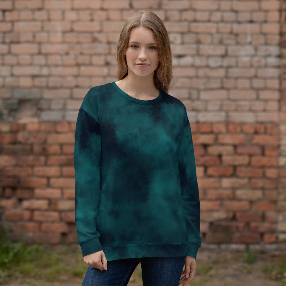 Ladies Sweatshirt-Emerald Tie-Dye