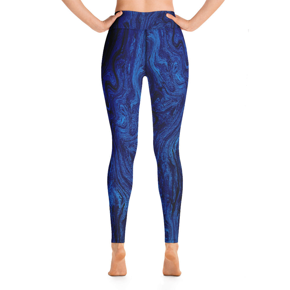 Yoga Leggings-Blue Marble