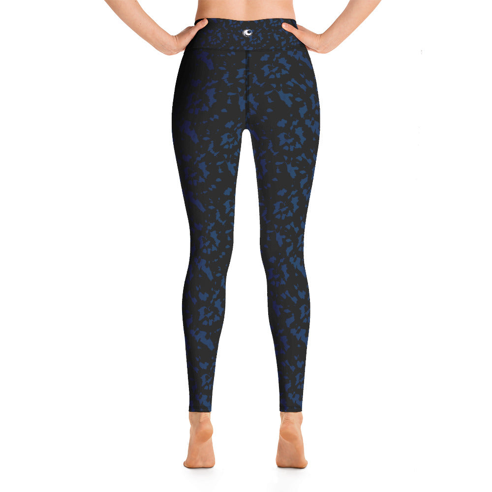 High Waist Yoga leggings-Blue Swirl