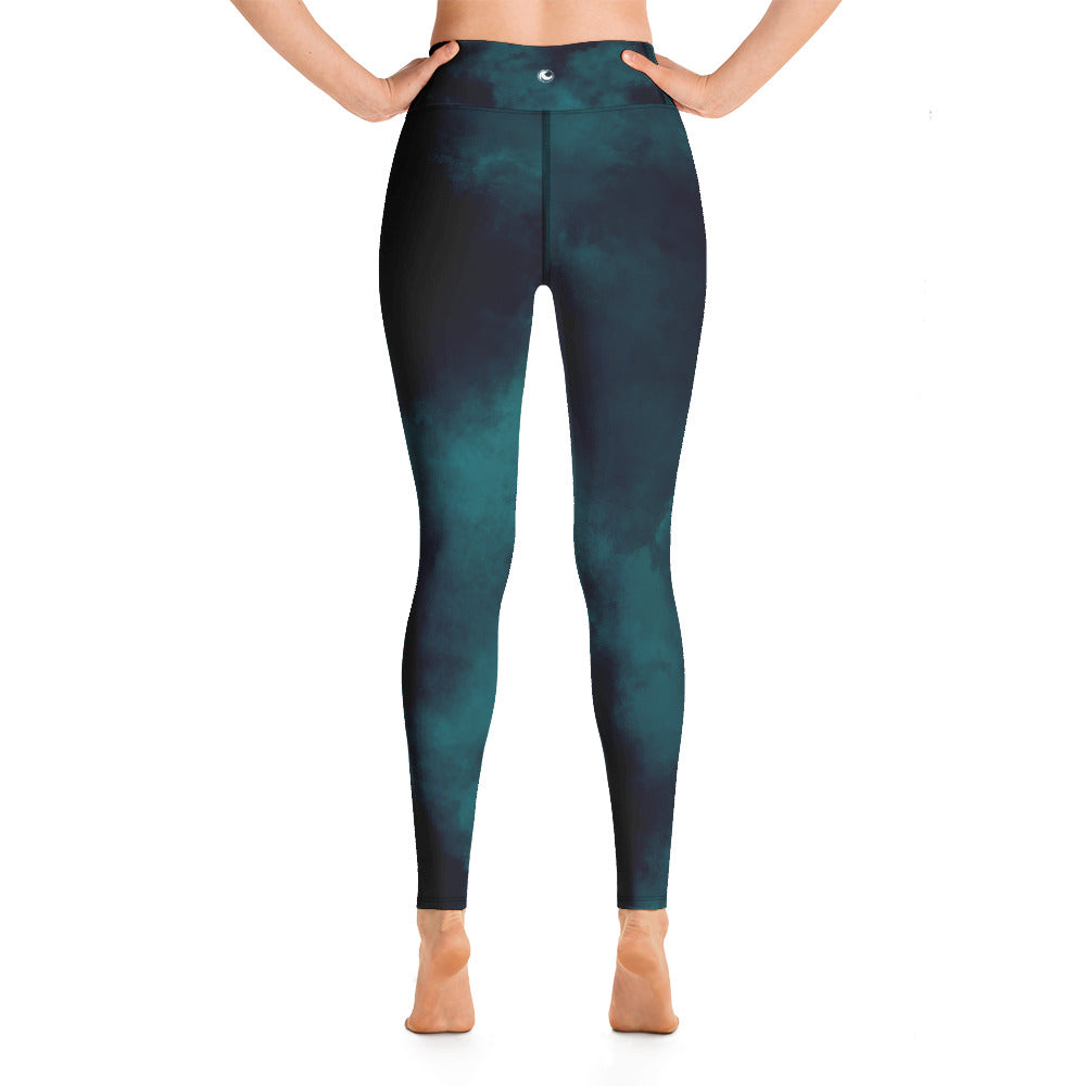 Hi-Waist Leggings-Emerald Tie-Dye