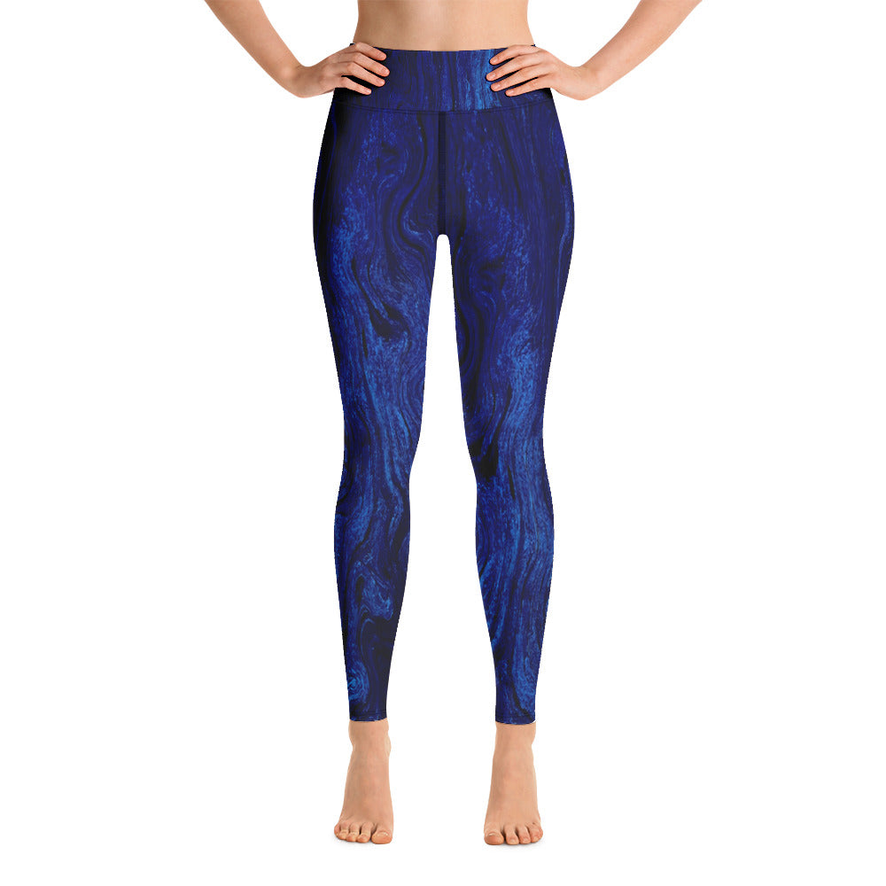 Yoga Leggings-Blue Marble
