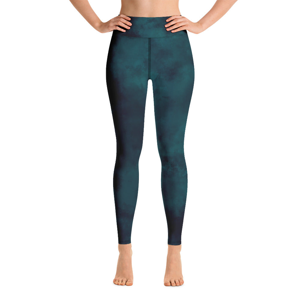Hi-Waist Leggings-Emerald Tie-Dye