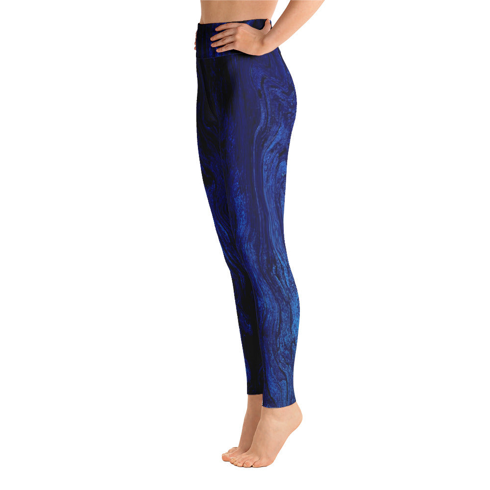 Yoga Leggings-Blue Marble