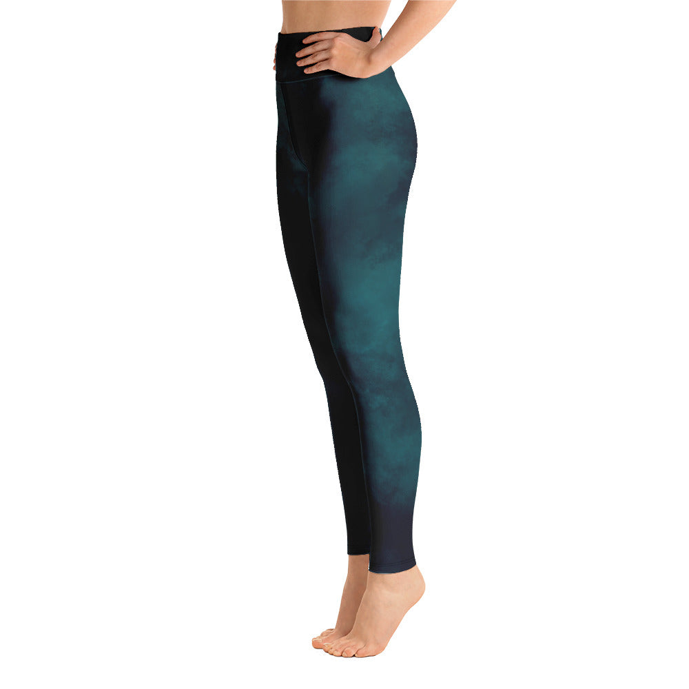 Hi-Waist Leggings-Emerald Tie-Dye
