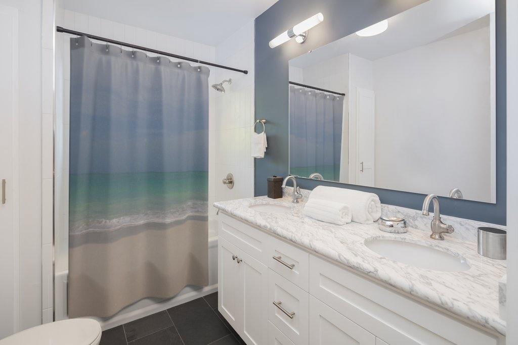 At the Beach Shower Curtain-Home Decor-TaraHuntDesigns