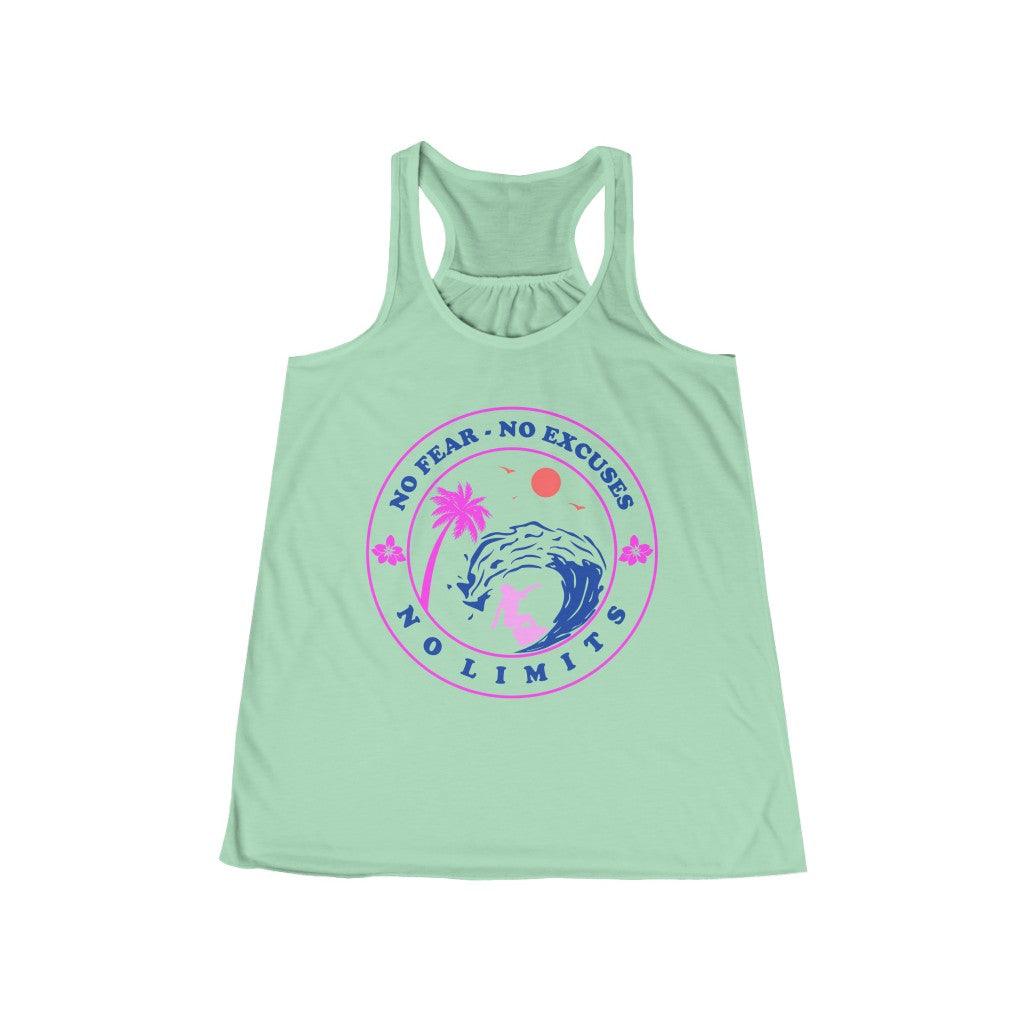 Women's Flowy Racerback Tank-No Limits No Excuses