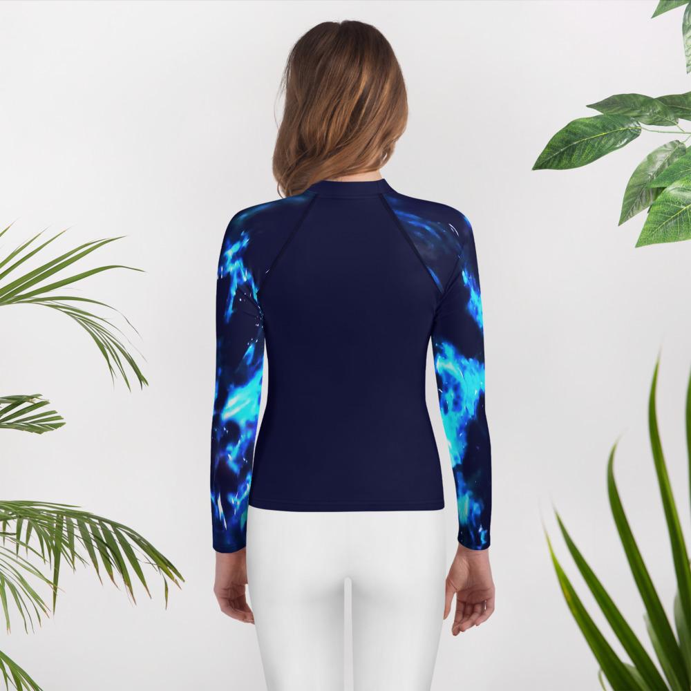 Blue Cenote Unisex UPF 38-40 Surf Rash Guard (Sizes 8-20)-TaraHuntDesigns