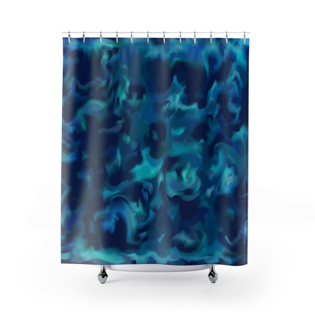Blue Pool Shower Curtain-Home Decor-TaraHuntDesigns