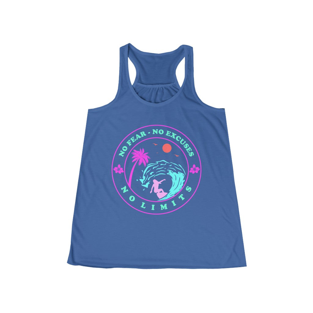Women's Flowy Racerback Tank-No Limits No Excuses