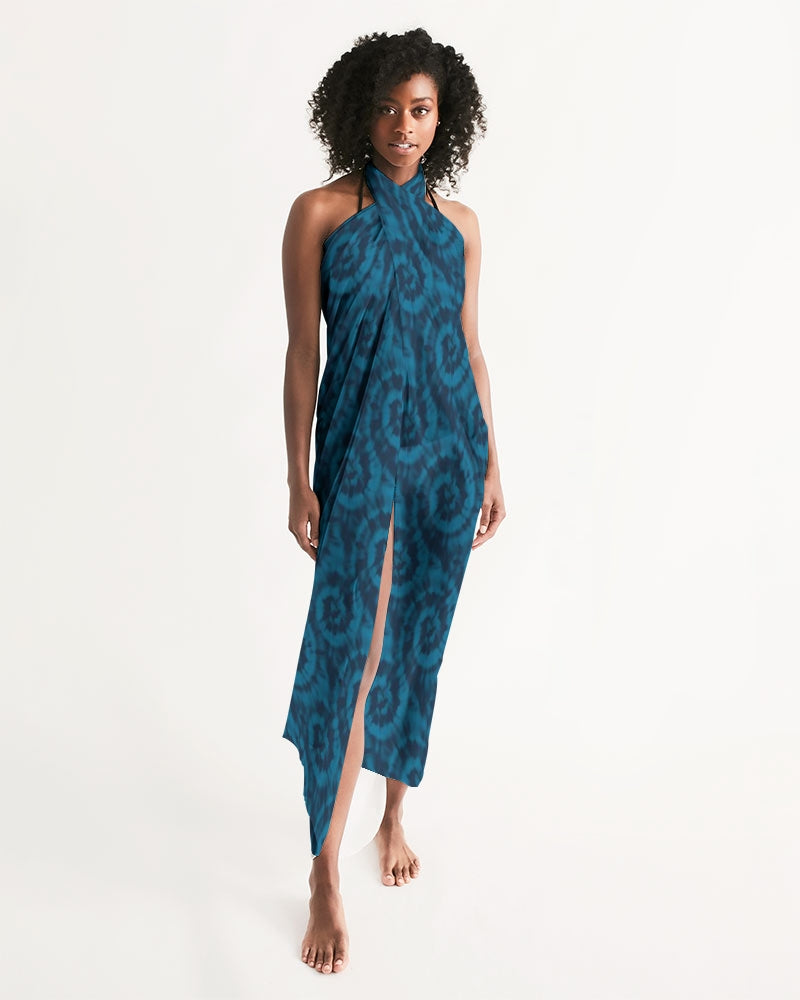 Tie-Dye Swim Cover Up-Teal Blue