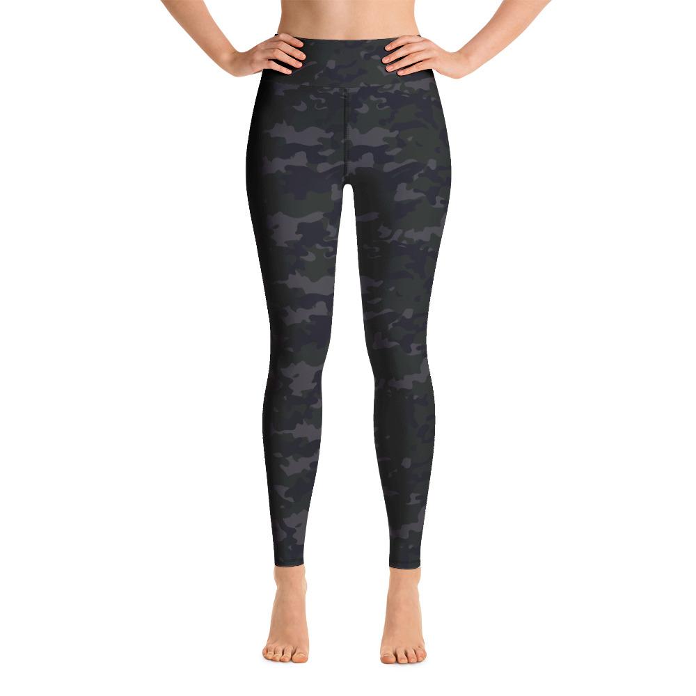 Camo Olive, Navy and Grey long 4 Way Stretch leggings-Leggings-TaraHuntDesigns