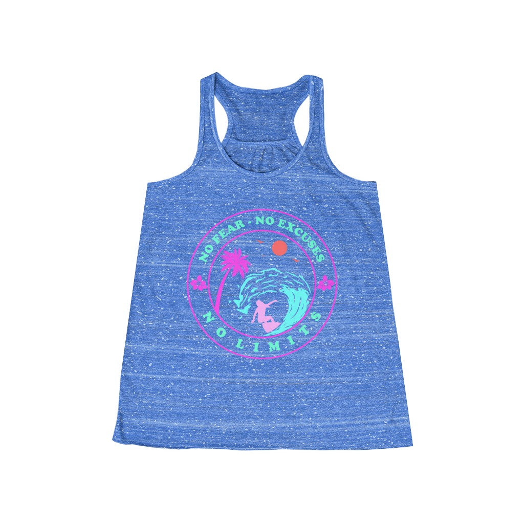 Women's Flowy Racerback Tank-No Limits No Excuses
