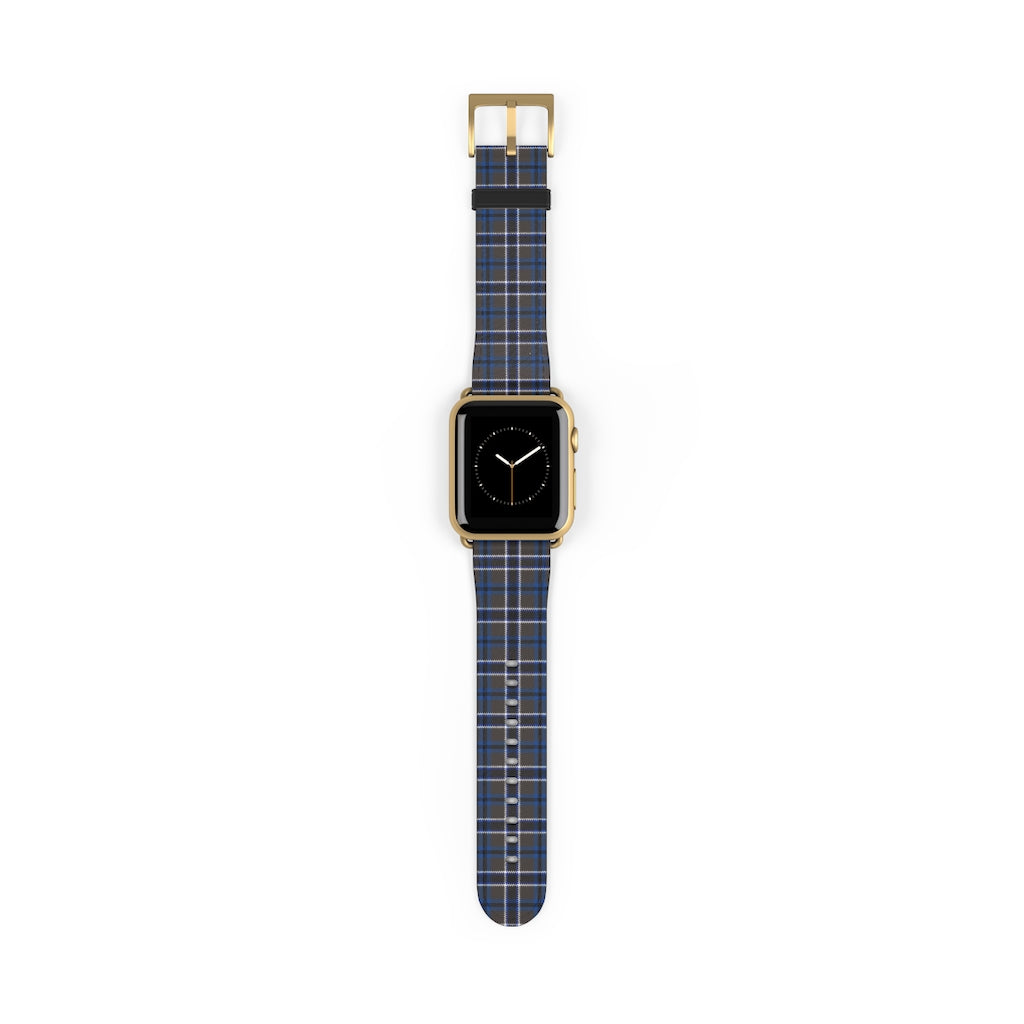 Grey Blue Tartan plaid Apple Watch Band-Accessories-TaraHuntDesigns