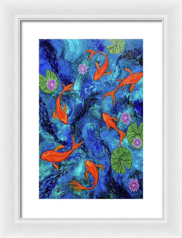 Dancing Koi - Framed Print