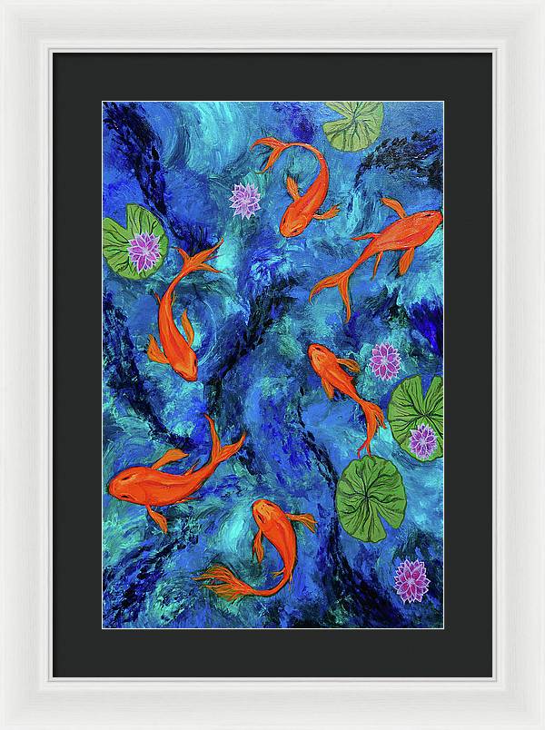 Dancing Koi - Framed Print