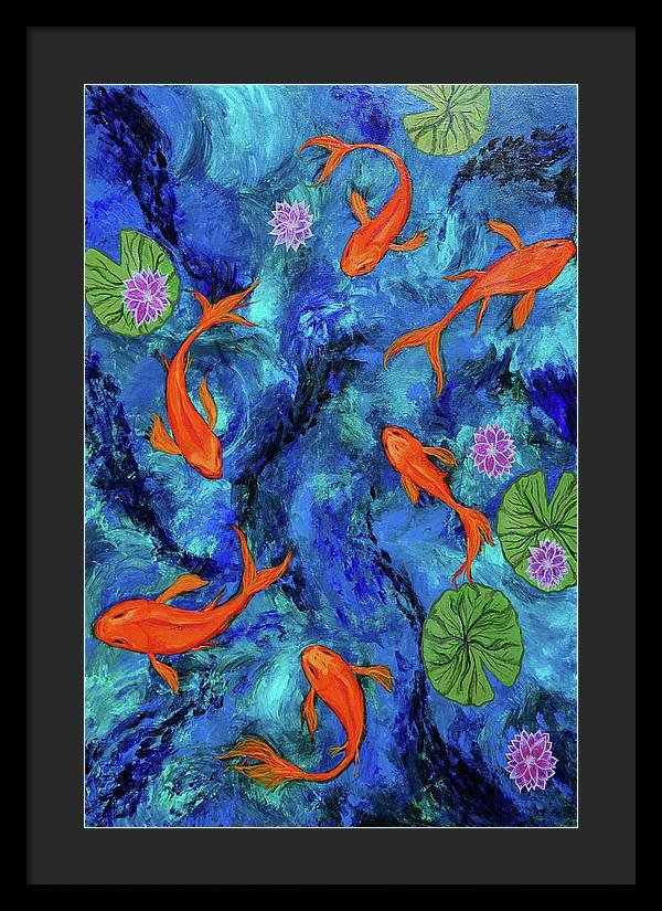 Dancing Koi - Framed Print