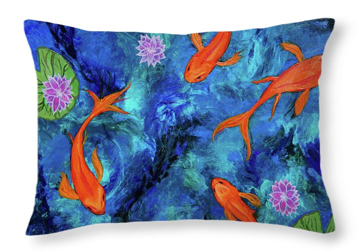Dancing Koi - Throw Pillow