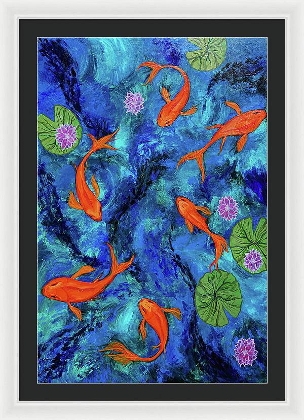 Dancing Koi - Framed Print