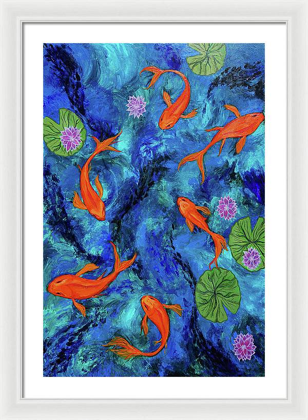Dancing Koi - Framed Print