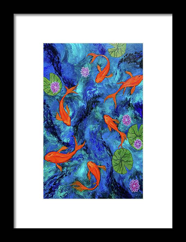 Dancing Koi - Framed Print