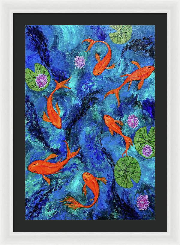 Dancing Koi - Framed Print