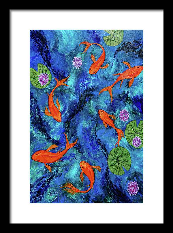 Dancing Koi - Framed Print